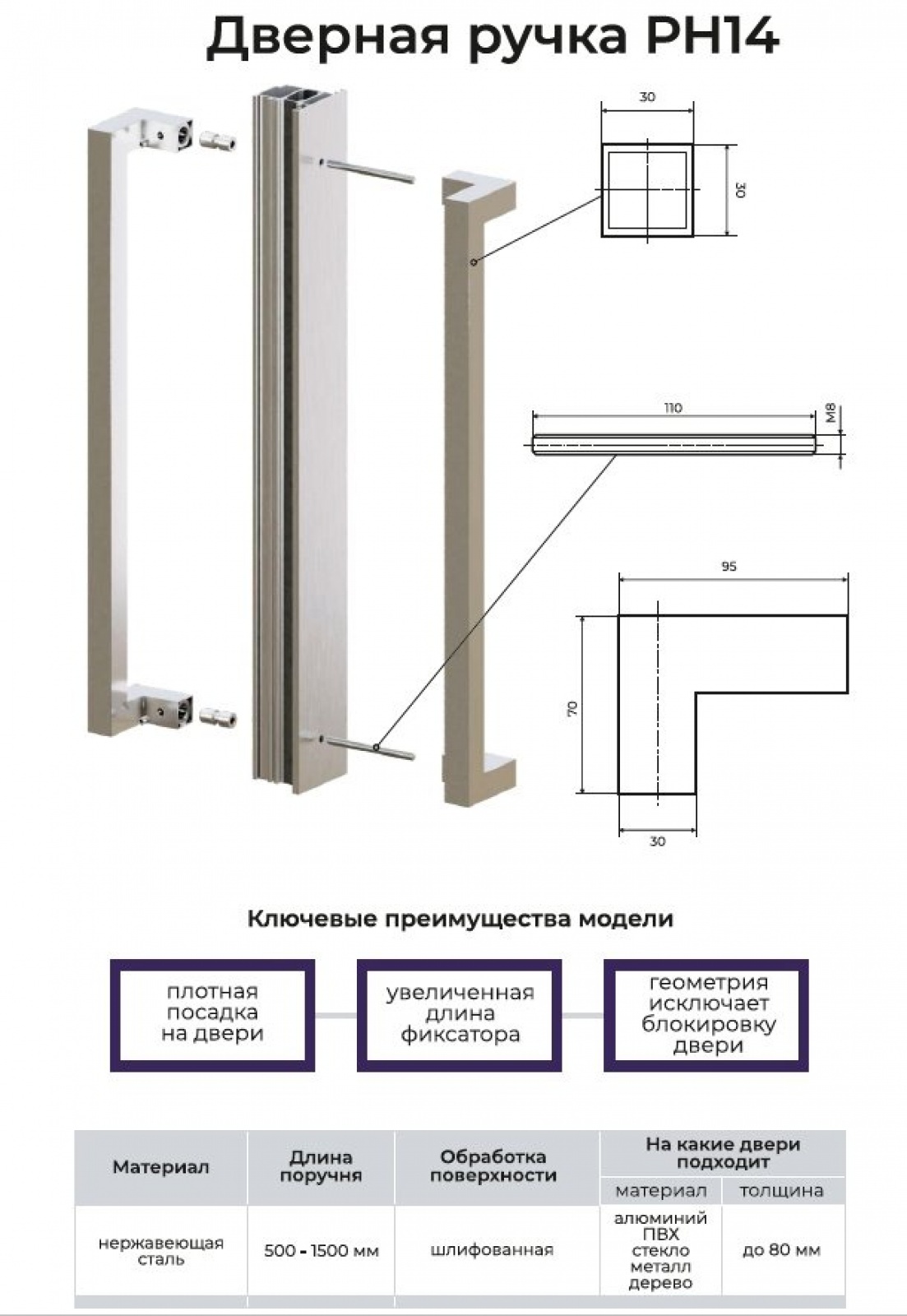 Дверная ручка РН14