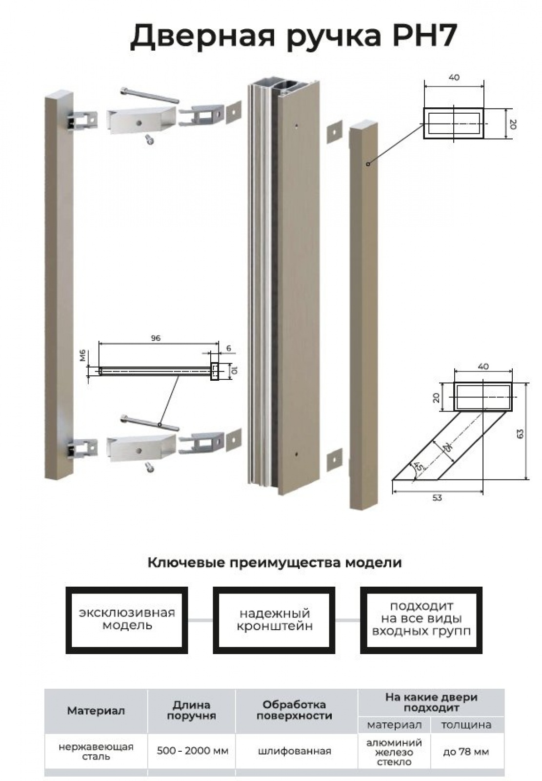 Дверная ручка РН7