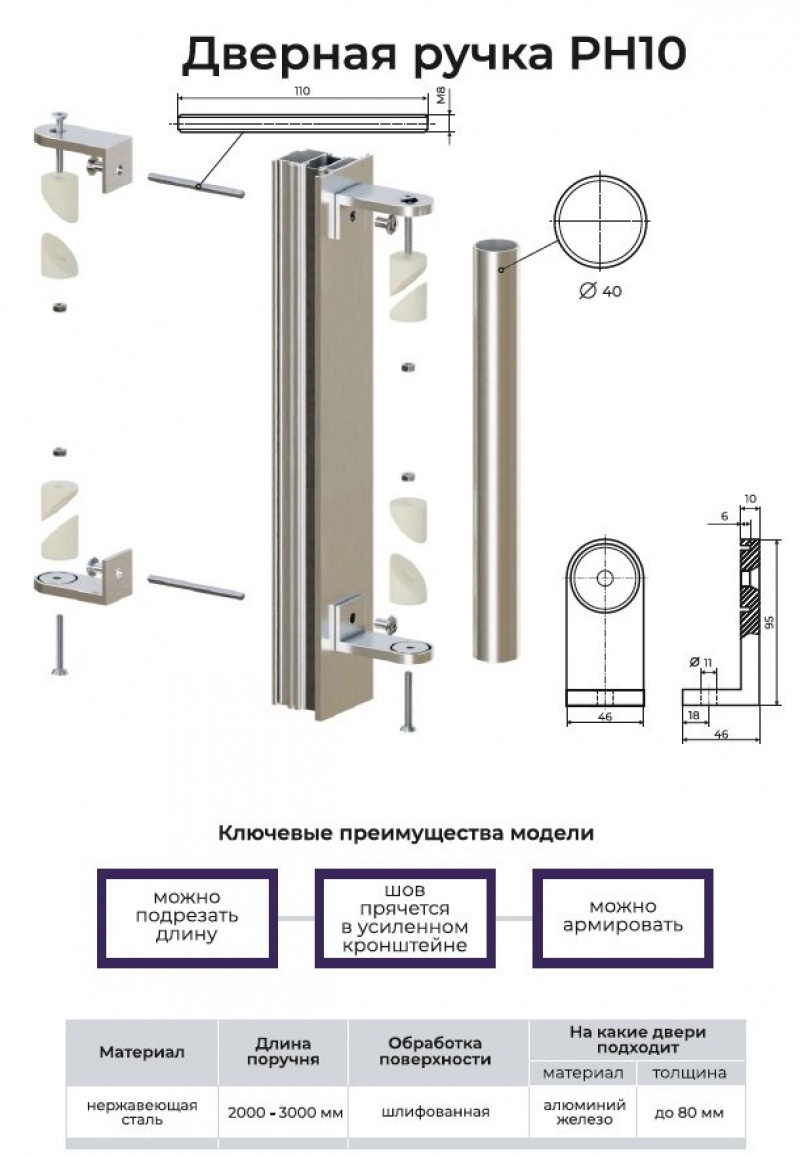 Дверная ручка РН10