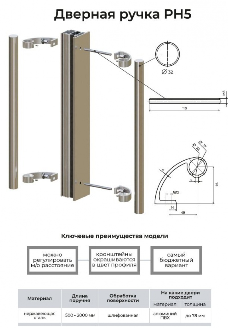 Дверная ручка РН5