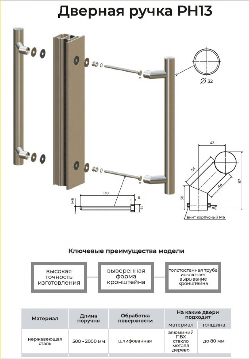 Дверная ручка РН13